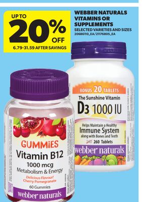 WEBBER NATURALS VITAMINS OR SUPPLEMENTS