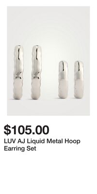 LUV AJ Liquid Metal Hoop Earring Set