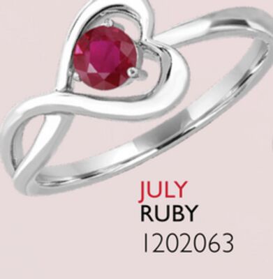 Sterling Silver Ruby Infinity Heart Ring