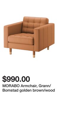 MORABO Armchair, Grann/Bomstad golden brown/wood