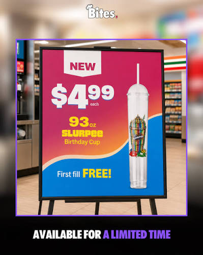 [7-Eleven] 60th Slurpee 93 oz cup @ $4.99 (first fill included) & refills @ $2.50