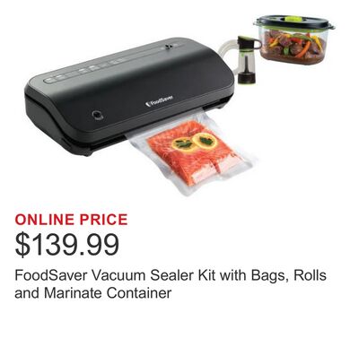 FoodSaver Vacuum Sealer Kit with Bags, Rolls and Marinate Container