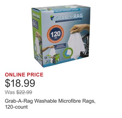 Grab-A-Rag Washable Microfibre Rags, 120-count