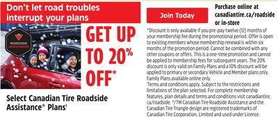 Select Canadian Tire Roadside Assistance® Plans