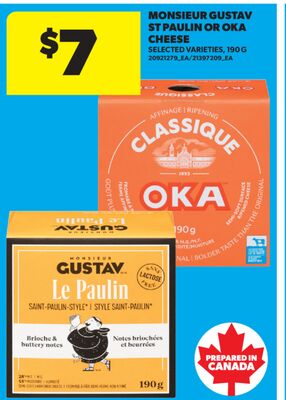 MONSIEUR GUSTAV ST PAULIN OR OKA CHEESE, 190 G