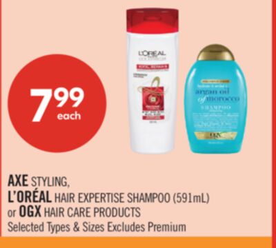 AXE STYLING, L'ORÉAL HAIR EXPERTISE SHAMPOO (591mL) or OGX HAIR CARE PRODUCTS