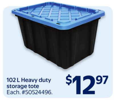 102 L Heavy duty storage tote