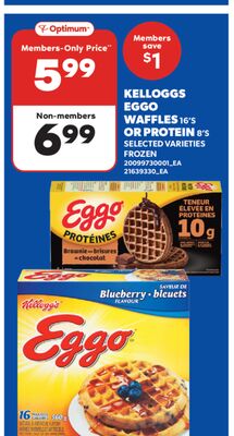 KELLOGGS EGGO WAFFLES 16' S OR PROTEIN 8' S