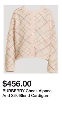 BURBERRY Check Alpaca And Silk-Blend Cardigan