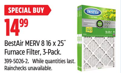 BestAir MERV 8 16 x 25˝ Furnace Filter