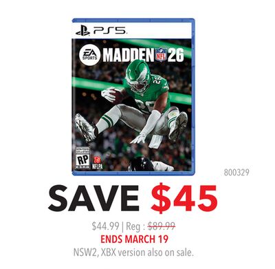 MADDEN NSW2, XBX version also on sale.