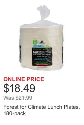 Forest for Climate Lunch Plates, 180-pack