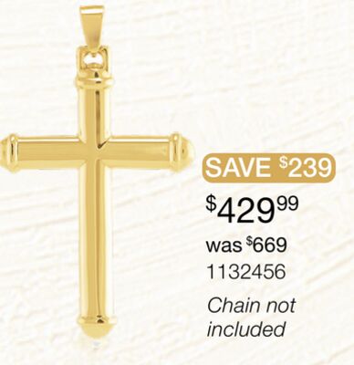 10K Yellow Gold Cross Pendant