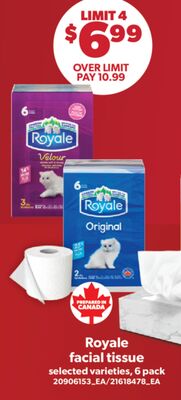 ROYALE FACIAL TISSUE, 6 PACK