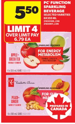 PC® FUNCTION SPARKLING BEVERAGE, 6X355 ML