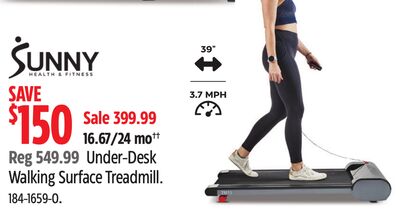 Sunny Health Fitness Under-Desk Walking Surface Treadmill