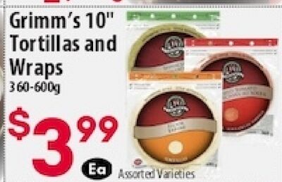 Grimm's 10" Tortillas and Wraps