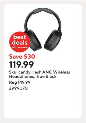 Skullcandy Hesh ANC Wireless Headphones, True Black