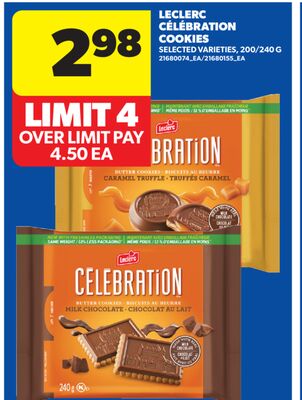 LECLERC CÉLÉBRATION COOKIES, 200/240 G