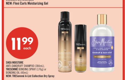 SHEA MOISTURE ANTI-DANDRUFF SHAMPOO (384mL), TRESEMMÉ BONDING SPRAY (176g) or BONDING OIL (40mL)