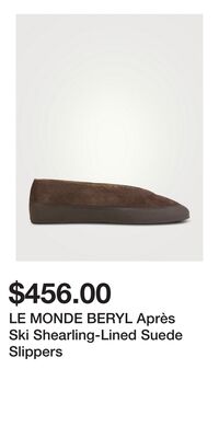 LE MONDE BERYL Après Ski Shearling-Lined Suede Slippers