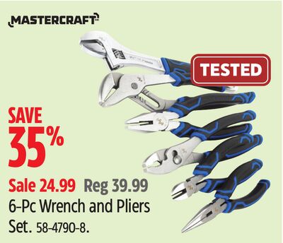 6-Pc Wrench and Pliers Set. Mastercraft
