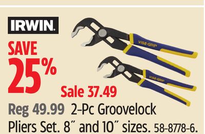 IRWIN 2-Pc Groovelock Pliers Set