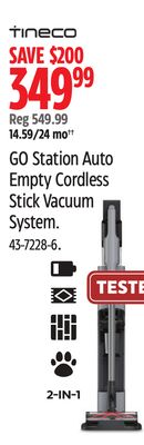 Tineco GO Station Auto Empty Cordless Stick Vacuum System.