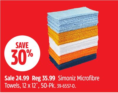 Simoniz Microfibre Towels, 12 x 12˝, 50-Pk.