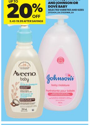AVEENO, JOHNSON AND JOHNSON OR DOVE BABY