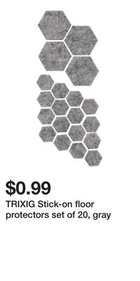 TRIXIG Stick-on floor protectors set of 20, gray