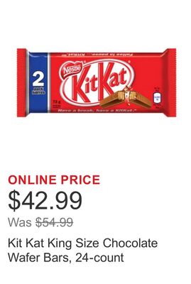 Kit Kat King Size Chocolate Wafer Bars, 24-count