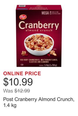 Post Cranberry Almond Crunch, 1.4 kg