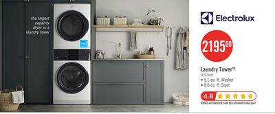 Electrolux 5.1/8.0 Cu. Ft. Front-Load Laundry Tower - White - ELTE730CAW