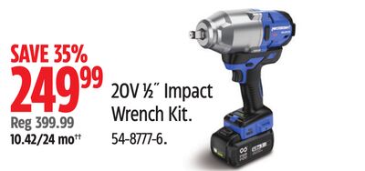 Mastercraft 20V 1⁄2˝ Impact Wrench Kit