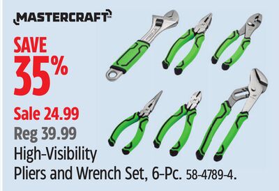 Mastercraft High-Visibility Pliers and Wrench Set