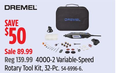 Dremel 4000-2 Variable-Speed Rotary Tool Kit, 32-Pc