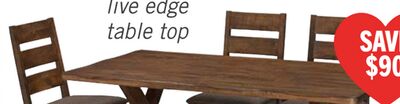 Plum 6pc Dining Set with Table, Bench & 4 Chairs, Wood, Live-Edge Look, 70.75"W- Nutmeg Brown