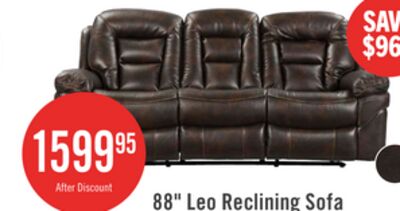 Leo 87.5" Leather-Look Fabric Reclining Sofa - Walnut Brown