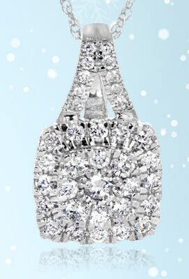 10K White Gold Diamond 0.50CTW Bouquet Pendant