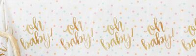 'Oh Baby' Rectangle Paper Table Cover 54x84 - in