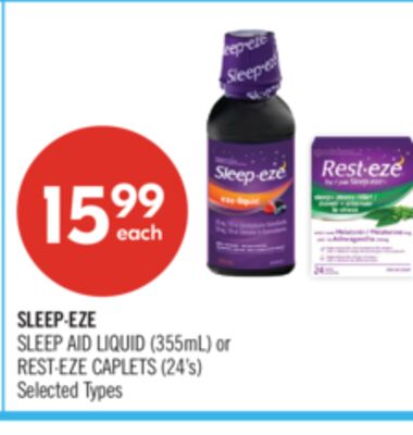 SLEEP∙EZE SLEEP AID LIQUID (355mL) or REST∙EZE CAPLETS (24's)