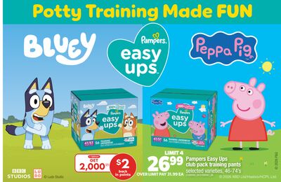 PAMPERS EASY UPS CLUB PACK TRAINING PANTS, 46-74' S