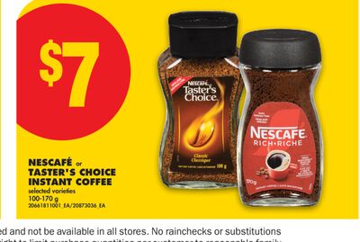 NESCAFÉ or TASTER'S CHOICE INSTANT COFFEE, 100-170 g