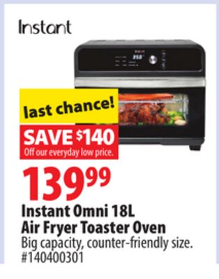 Instant Omni 18L Air Fryer Toaster Oven
