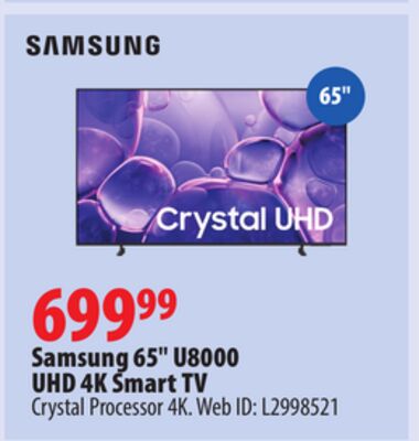 Samsung 65" U8000 UHD 4K Smart TV
