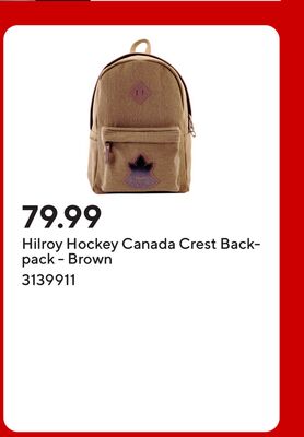 Hilroy Hockey Canada Crest Backpack - Brown