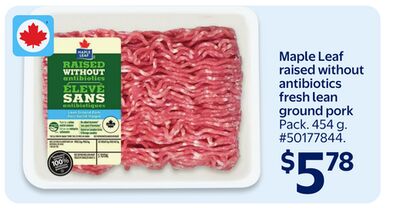 Maple Leaf raised without antibiotics fresh lean ground pork
