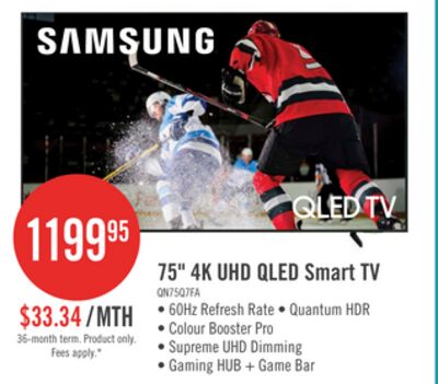 SAMSUNG 75" Q7F QLED 4K UHD Vision AI Smart Tizen OS TV (QN75Q7FAAFXZC) - 2025 Model