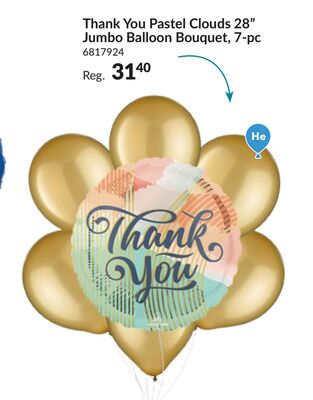 Pastel Clouds 28" Jumbo Balloon Bouquet, 7-pc